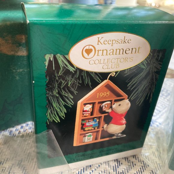 VINTAGE HALLMARK ORNAMENTS LOT CHRISTMAS 1995 COLLECTORS CLUB NEW - Picture 5 of 7